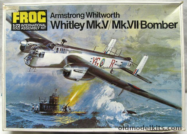 Frog 1/72 Armstrong Whitworth Whitley Mk.V/Mk.VII Bomber, F207 plastic model kit